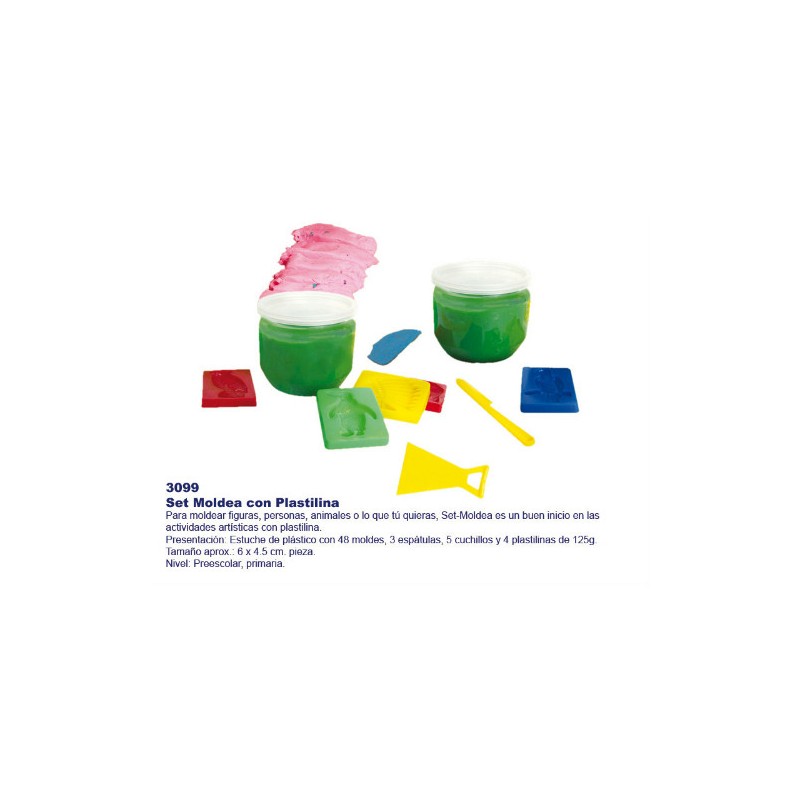 Set moldea y 4 plastilinas 3099